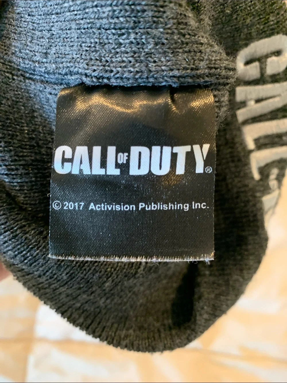 Call of Duty Gray Knit Skull Cap Beanie Slouchy